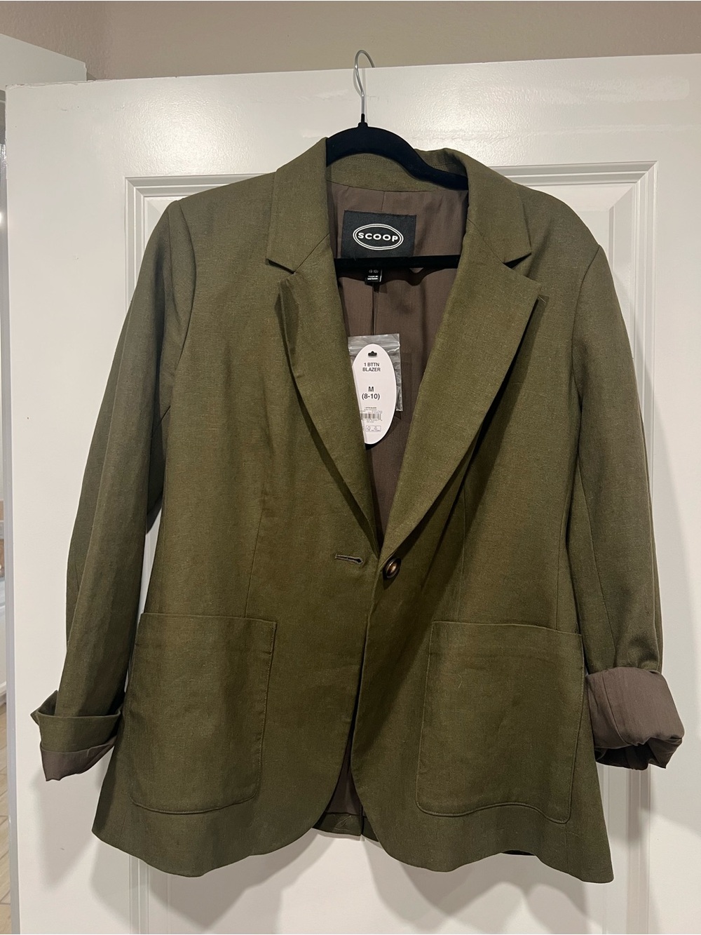 Scoop Olive Blazer NWT